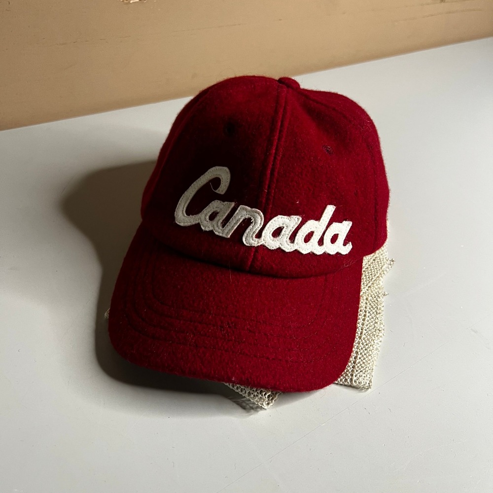 Roots 2002 Salt Lake City Olympics Canada Wool Hat‎ Red Adjustable Baseball Cap
